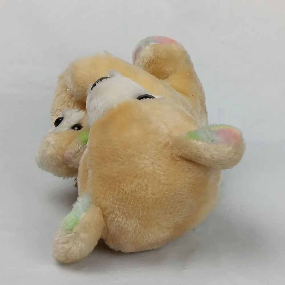 Mama Bear Hugging Baby Bear Plush Tan Pastel Rainbow Soft Stuffed Teddy Toy